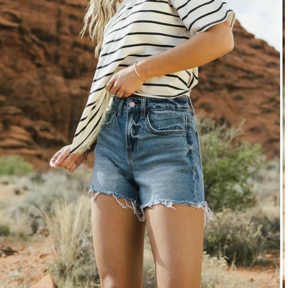 High Rise Denim Shorts - Picture 5 of 7